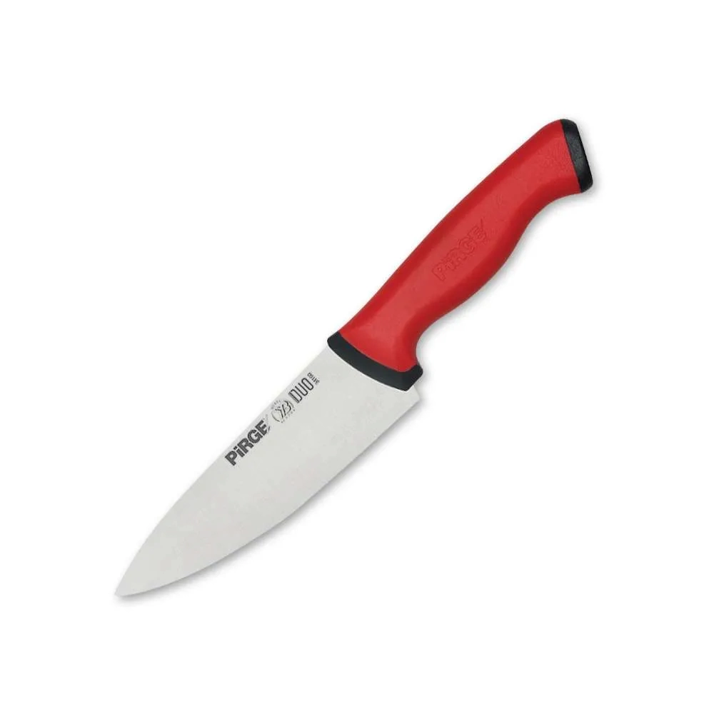 34159 Duo Şef Bıçağı 16 Cm - Kırmızı Kaymaz Sap