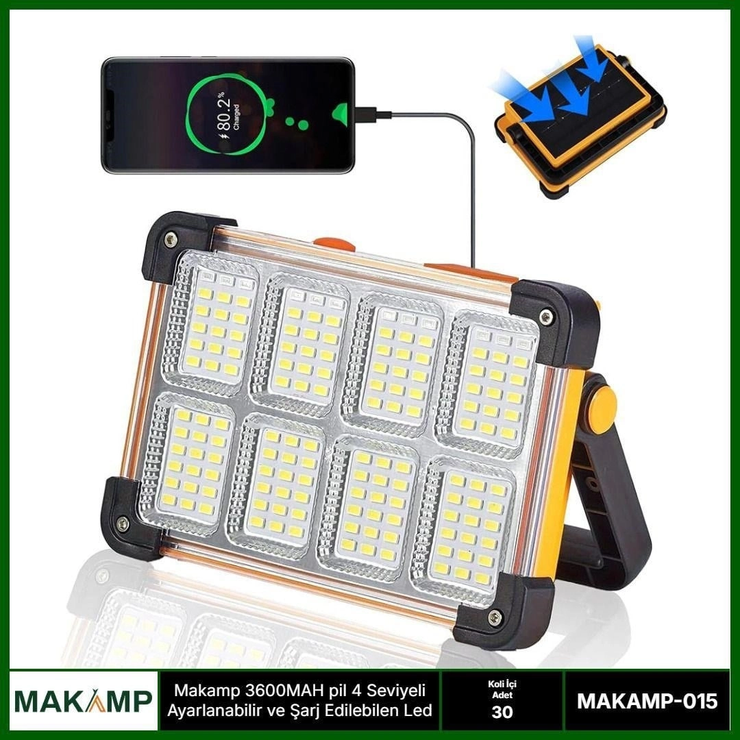 3600mah Pil 4 Kademeli Solarlı Led