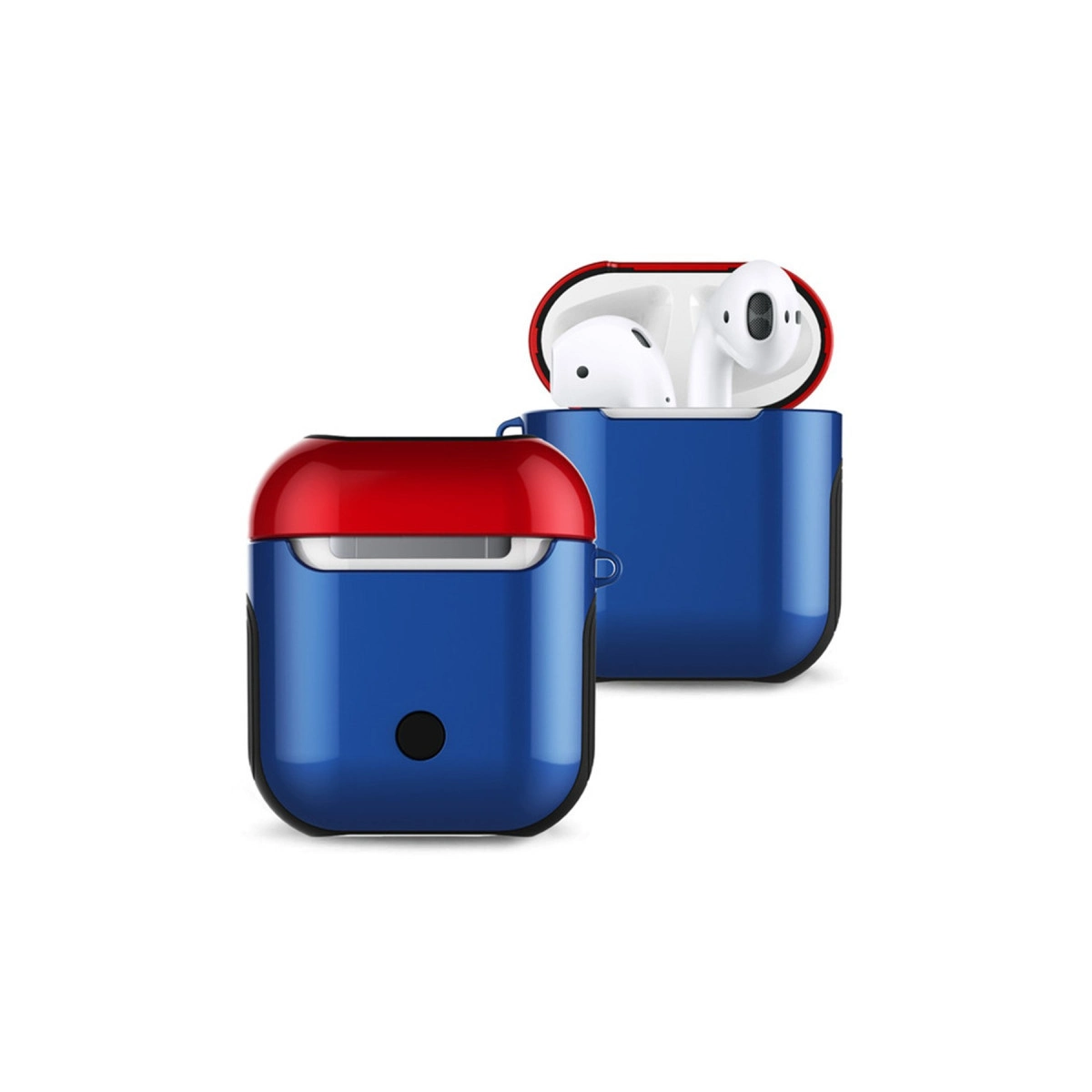 Airpods 2 (2.nesil) 3in1 Kılıf - Lacivert-kırmızı