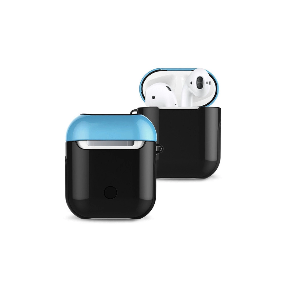 Airpods 2 (2.nesil) 3in1 Kılıf - Siyah-mavi
