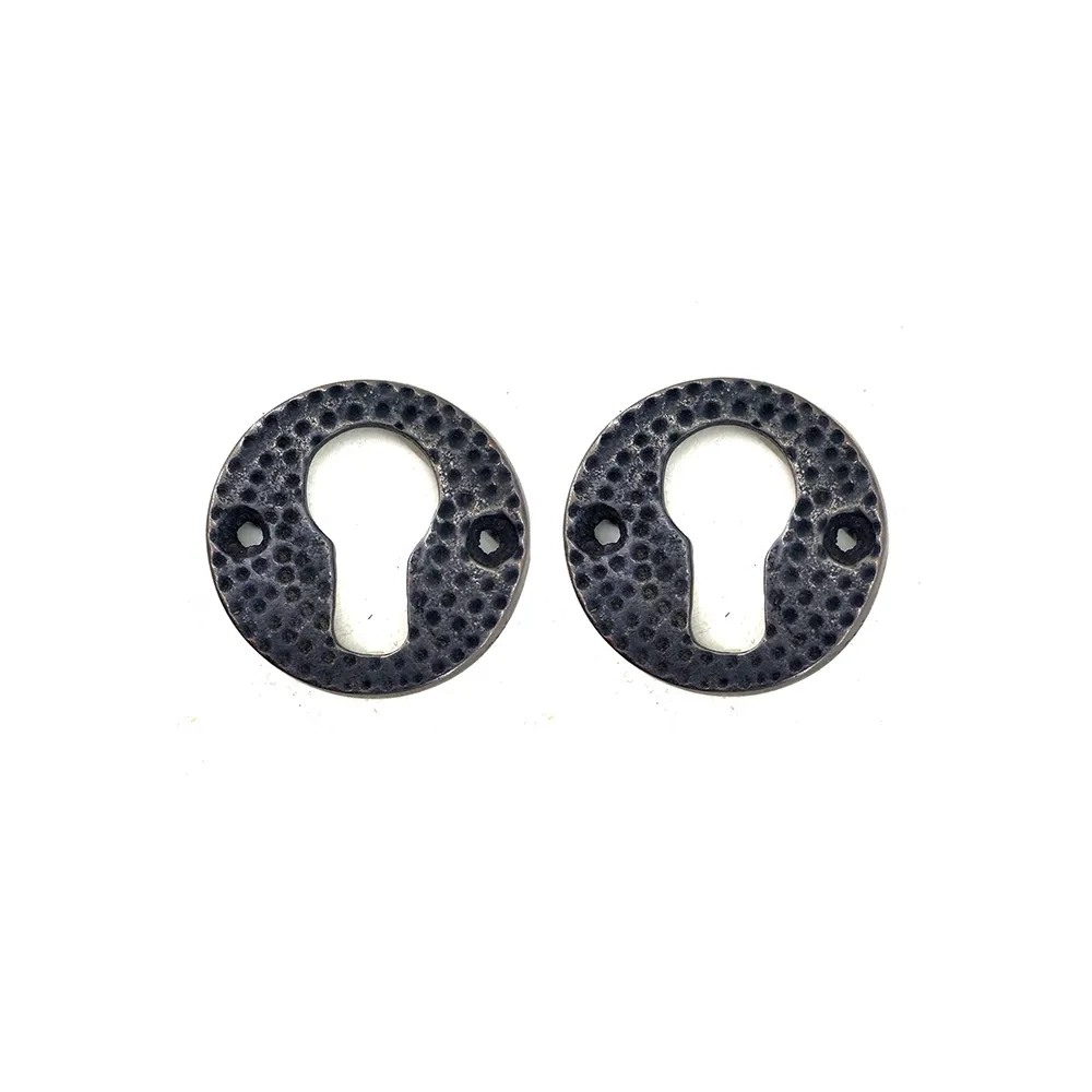 Antika Tarz Dekoratif Pirinç Oda Kilit Rozeti - 49mm, Oksit