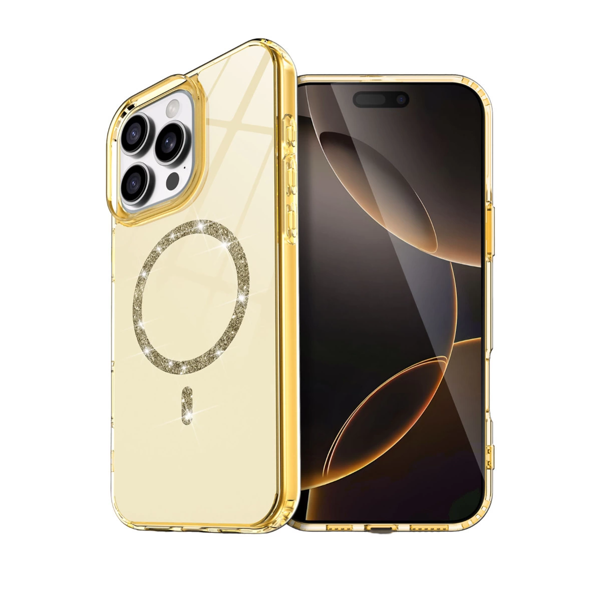 İphone 14 Pro Max Live Diamond Magsafe Kapak - Sarı