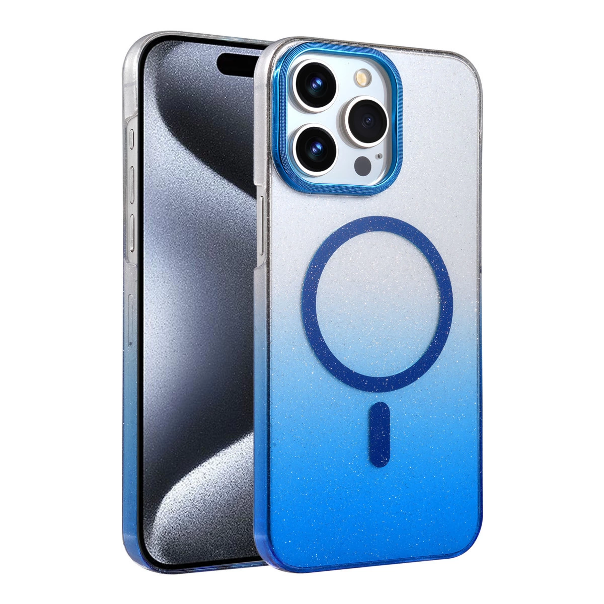 İphone 15 Pro Max Glossy Magsafe Kapak - Mavi