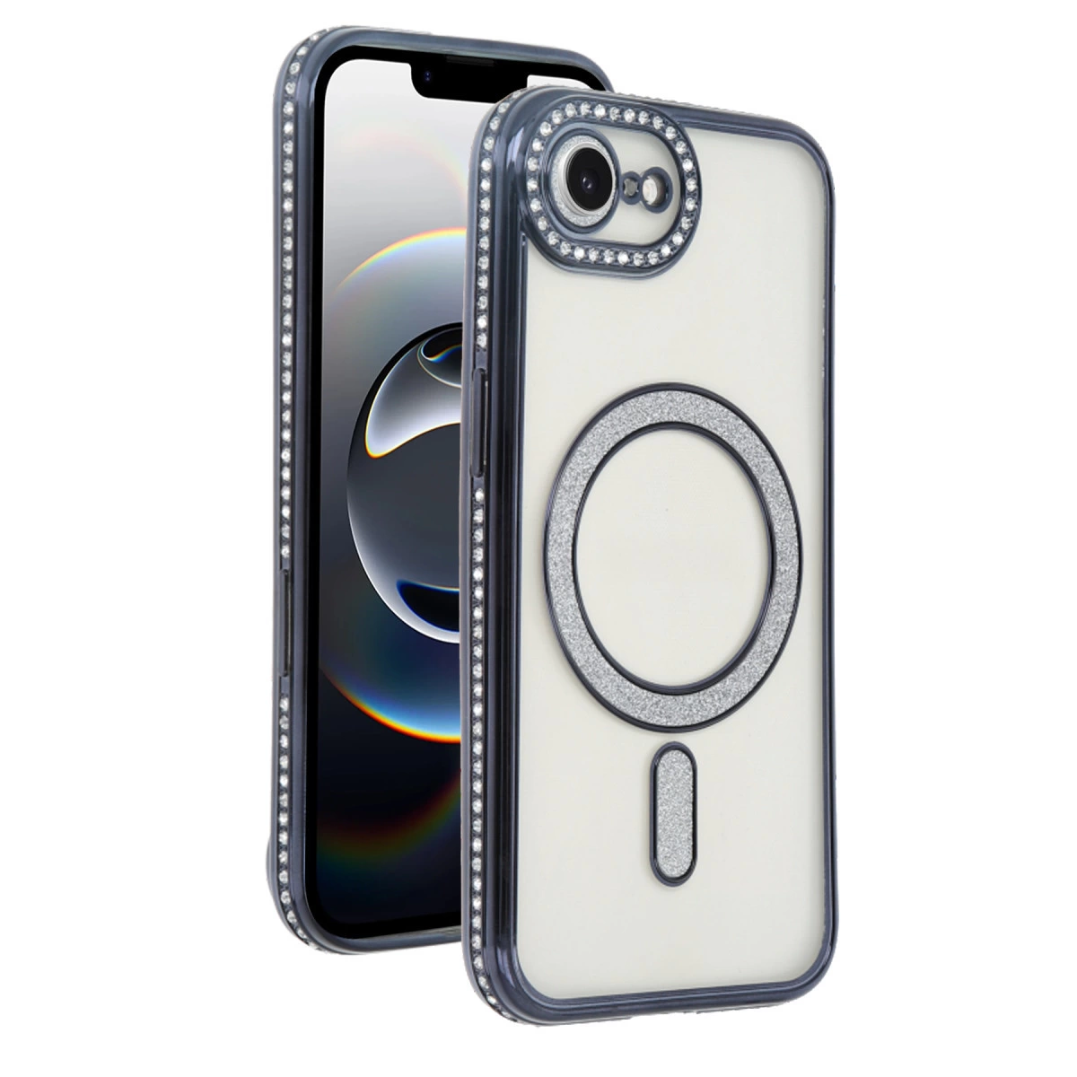 İphone 16e Joke Simli Magneticsafe Kılıf - Siyah