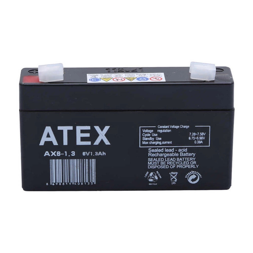 Atex Ax6-1.3 6v 1.3ah Akü
