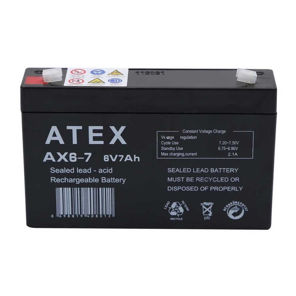 Atex Ax6-7 6v 7ah Akü