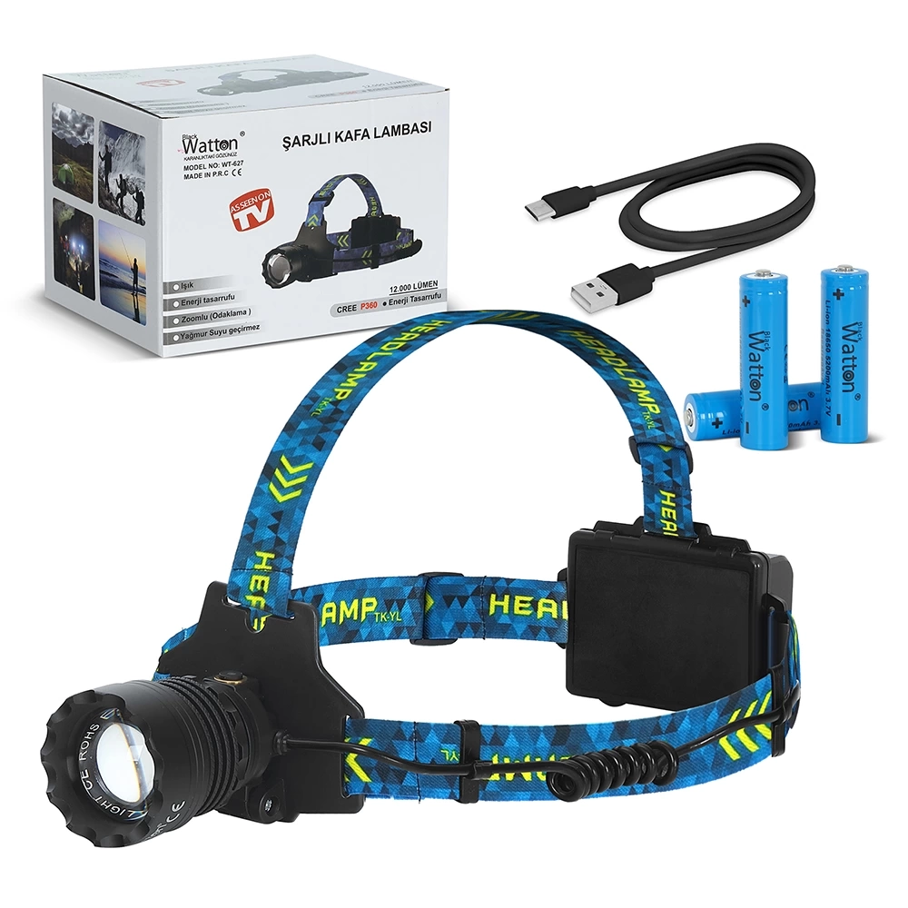 Cree P360 - 12,000 Lümen Şarjlı Kafa Lambası
