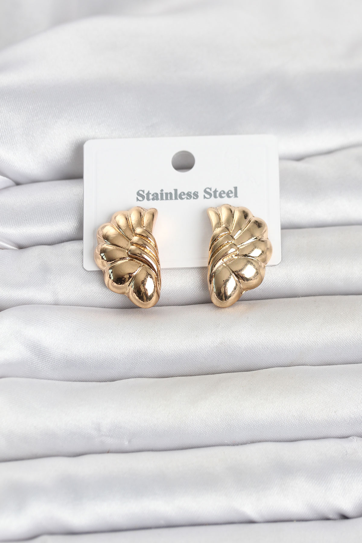 316L Çelik Gold Renk Vintage Model Kadın Küpe 5886