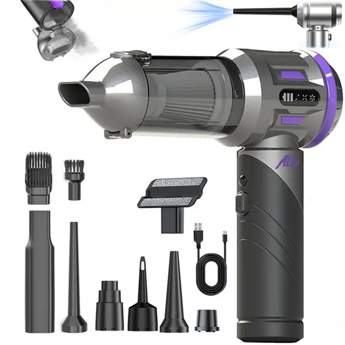 ALLY Powerjet Pro 20000pa Güçlü Portatif 3 Kademeli Tasinabilir Vakumlu Kablosuz Üflemeli Mini Araç Süpürgesi