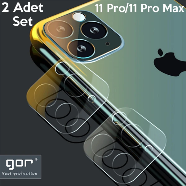 GOR İPhone 11 Pro/ 11 Pro Max Tempered Kamera Koruma Cam 2adet Set