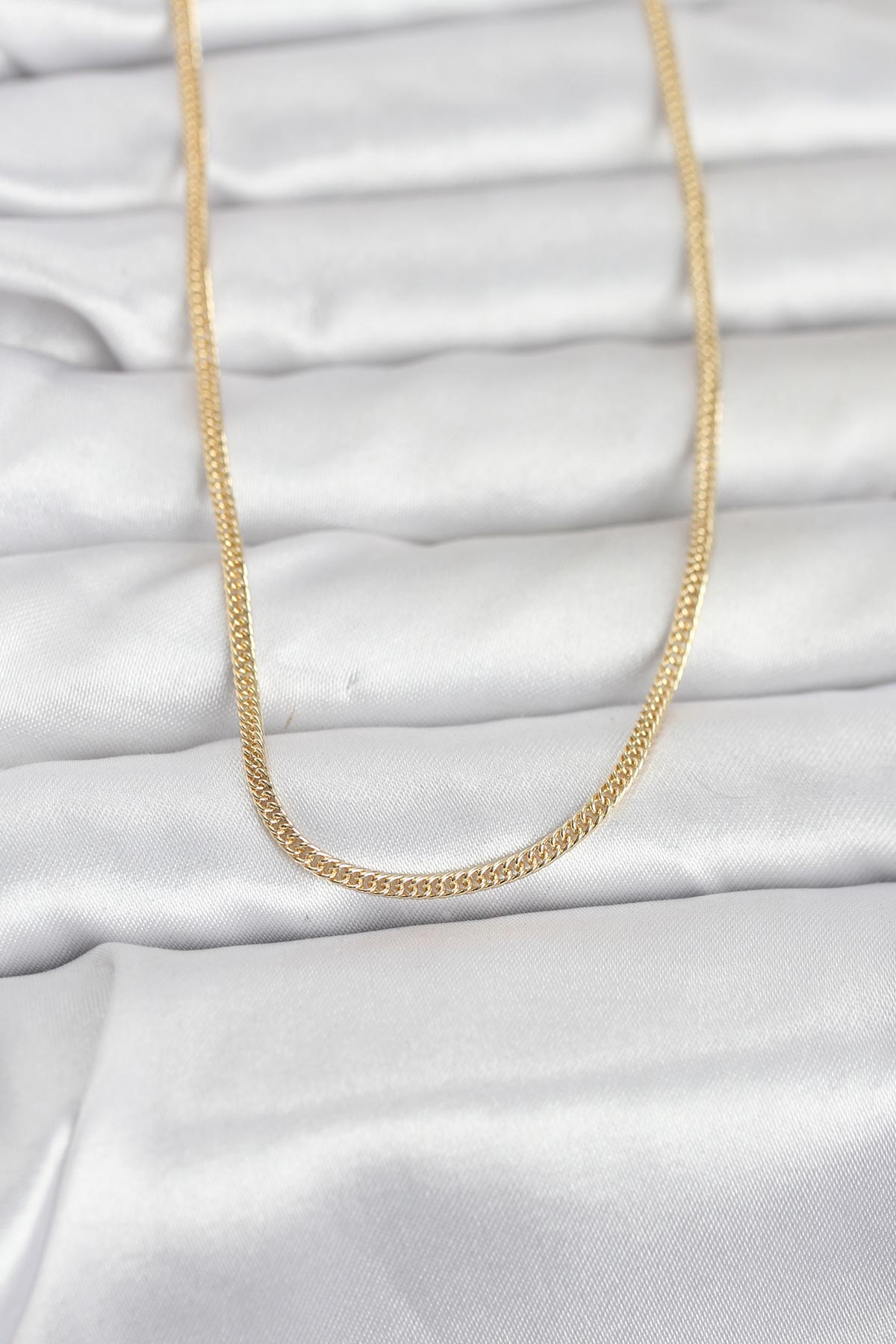 CM 14K Gold Renk Dolgun Zincir Model 60 cm Kadın Kolye 5886