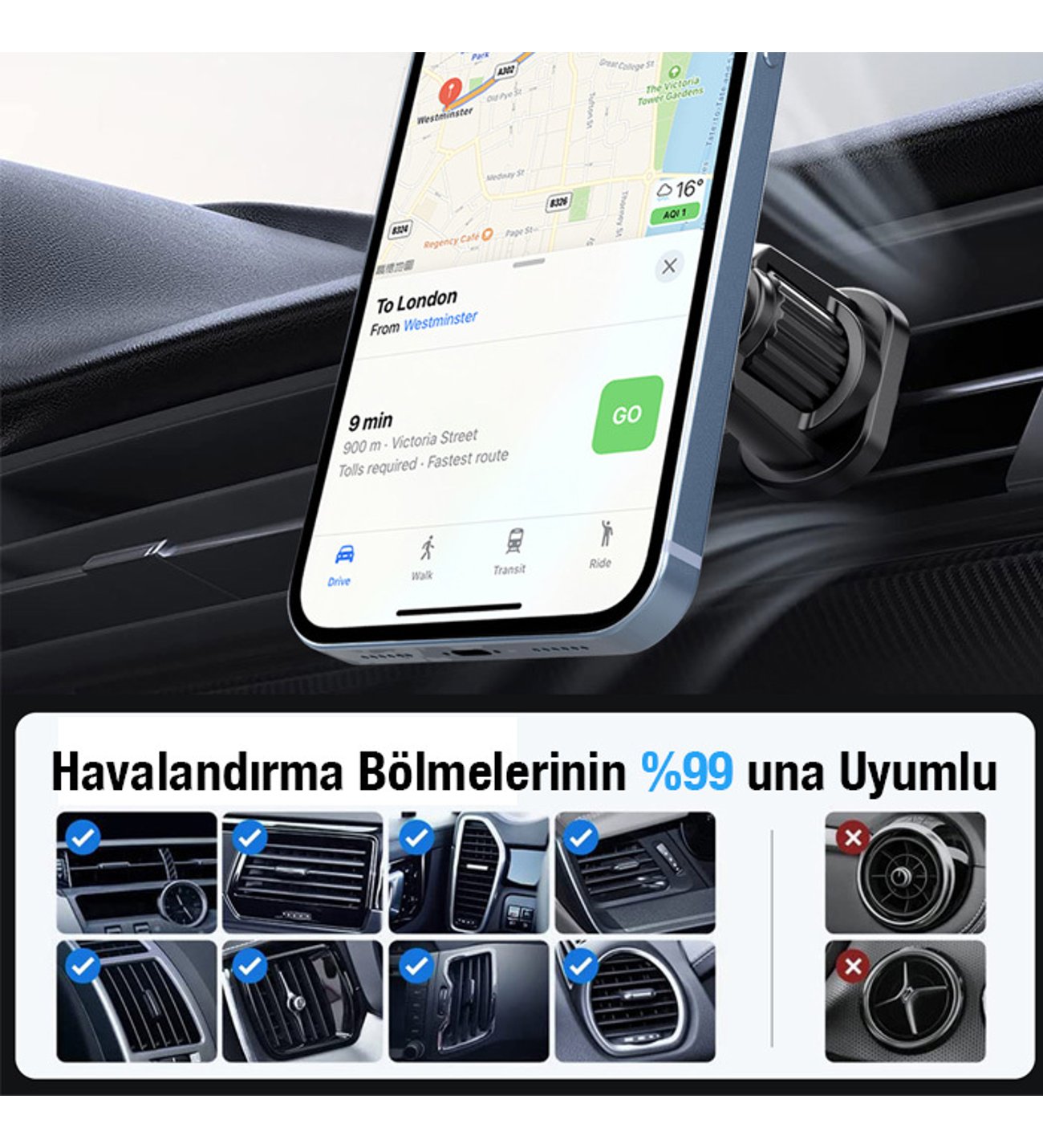 ALLY ML-223 MagSafe Araç İçi Telefon Tutucu