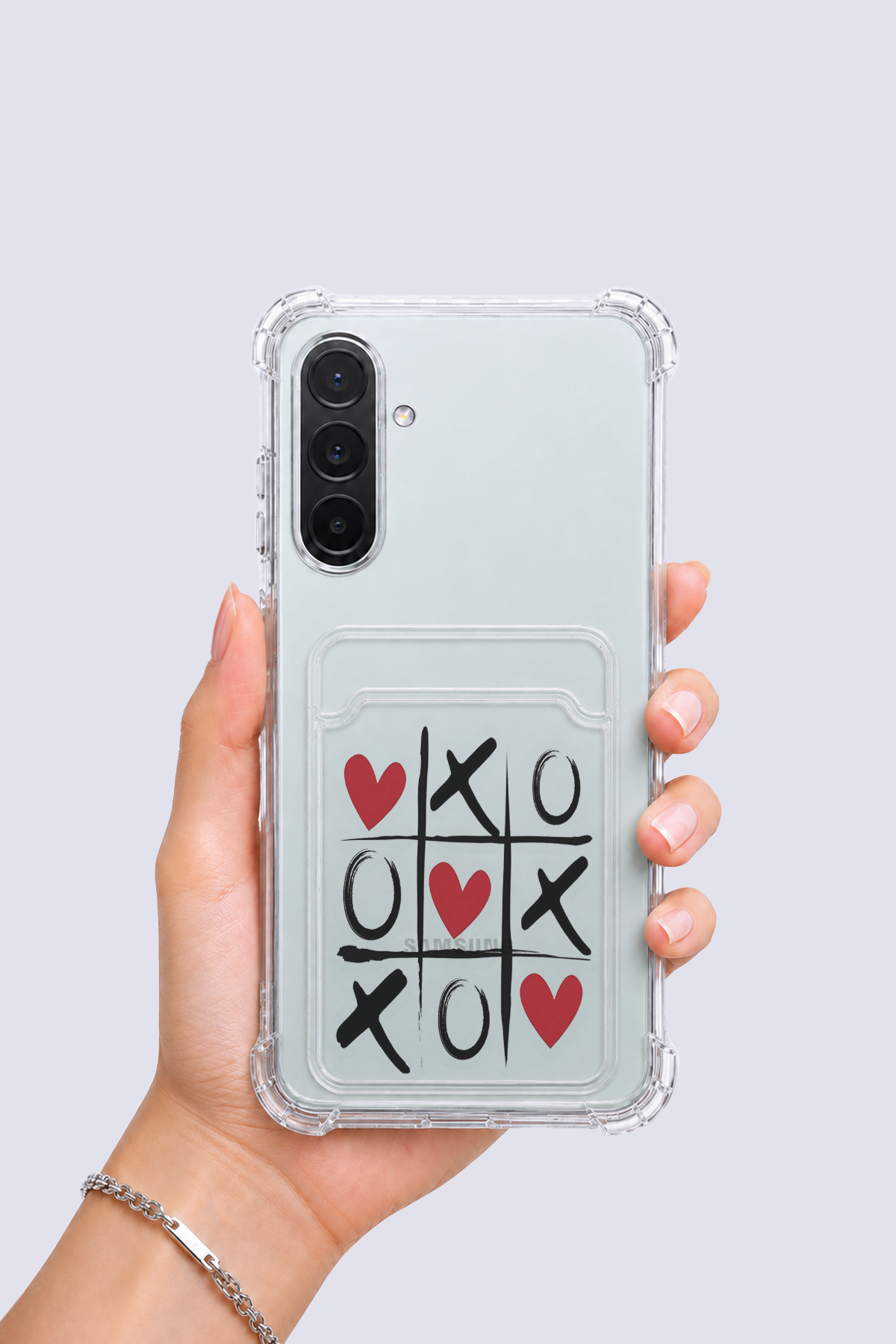 Samsung Galaxy A56 Kartlıklı XoXO Desenli Kılıf