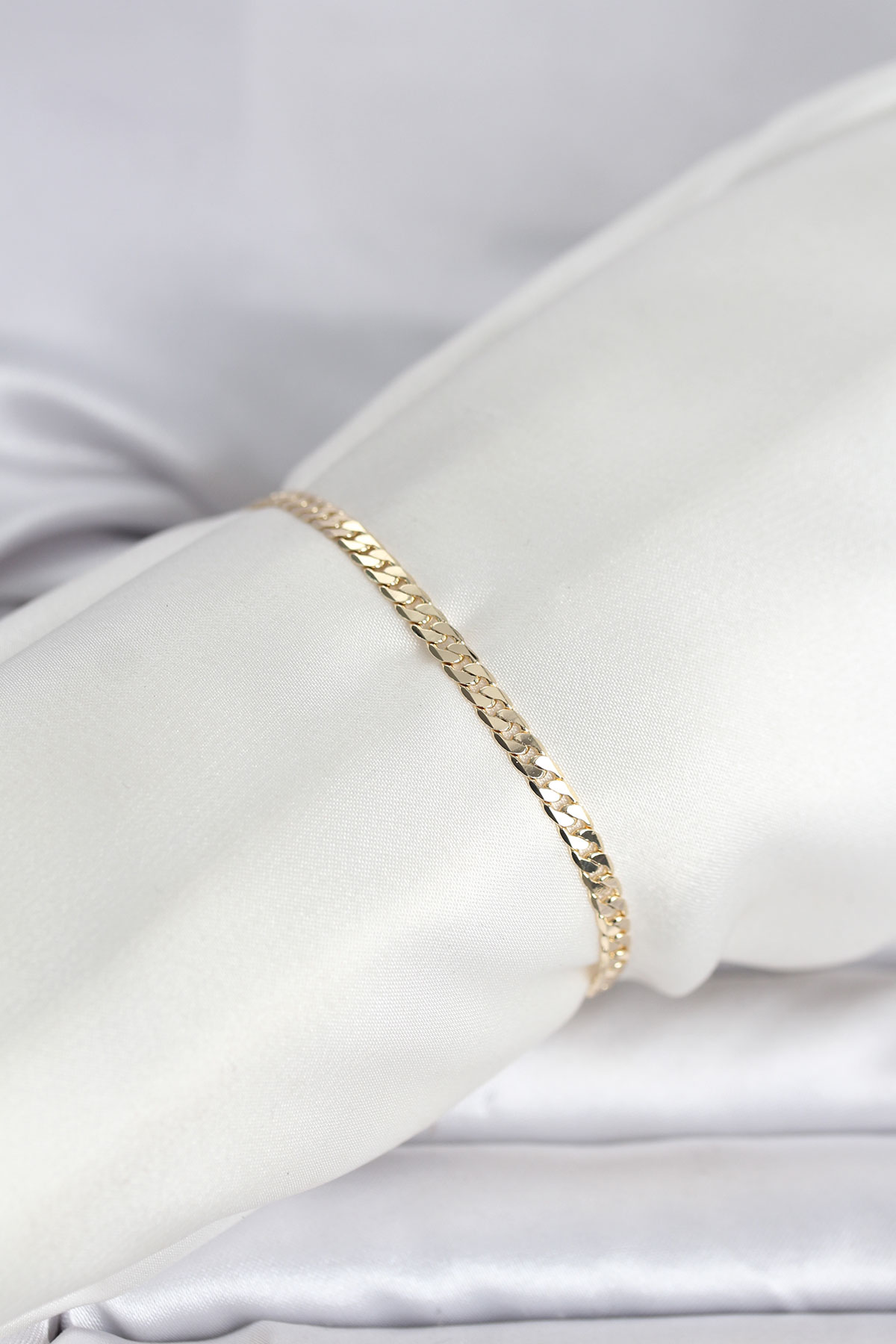 CM 14K Gold Renk Zincirli Model Kadın Bileklik 5886