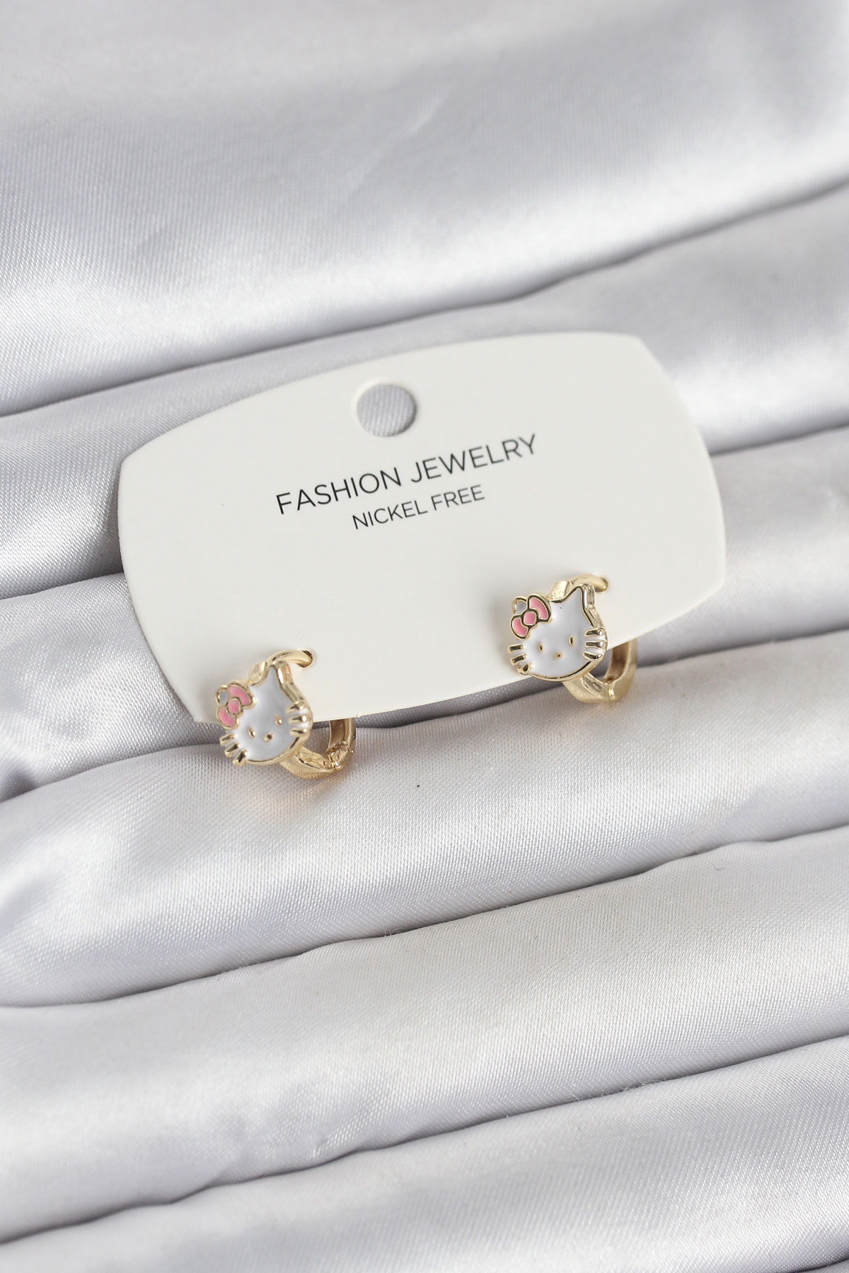 Kitty Model Gold Renk Pirinç Çocuk Küpe 5886