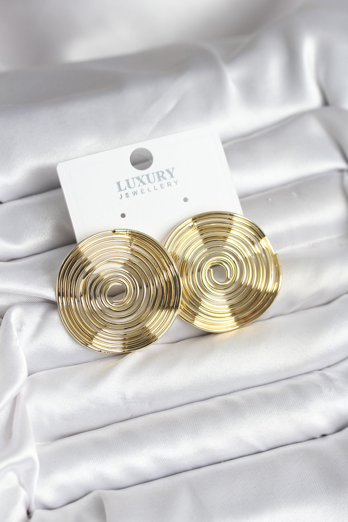 Pirinç Gold Renk Circle Model Kadın Küpe 5886
