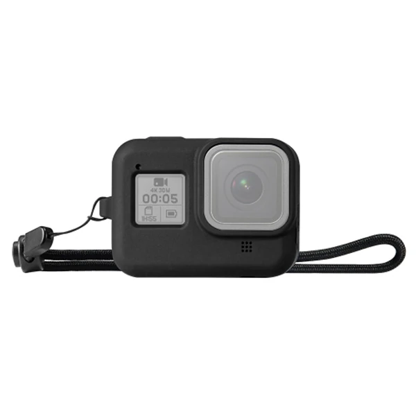 PULUZ PU428B GoPro HERO8 İçin Silikon Koruma Kılıfı+Wrist Strap