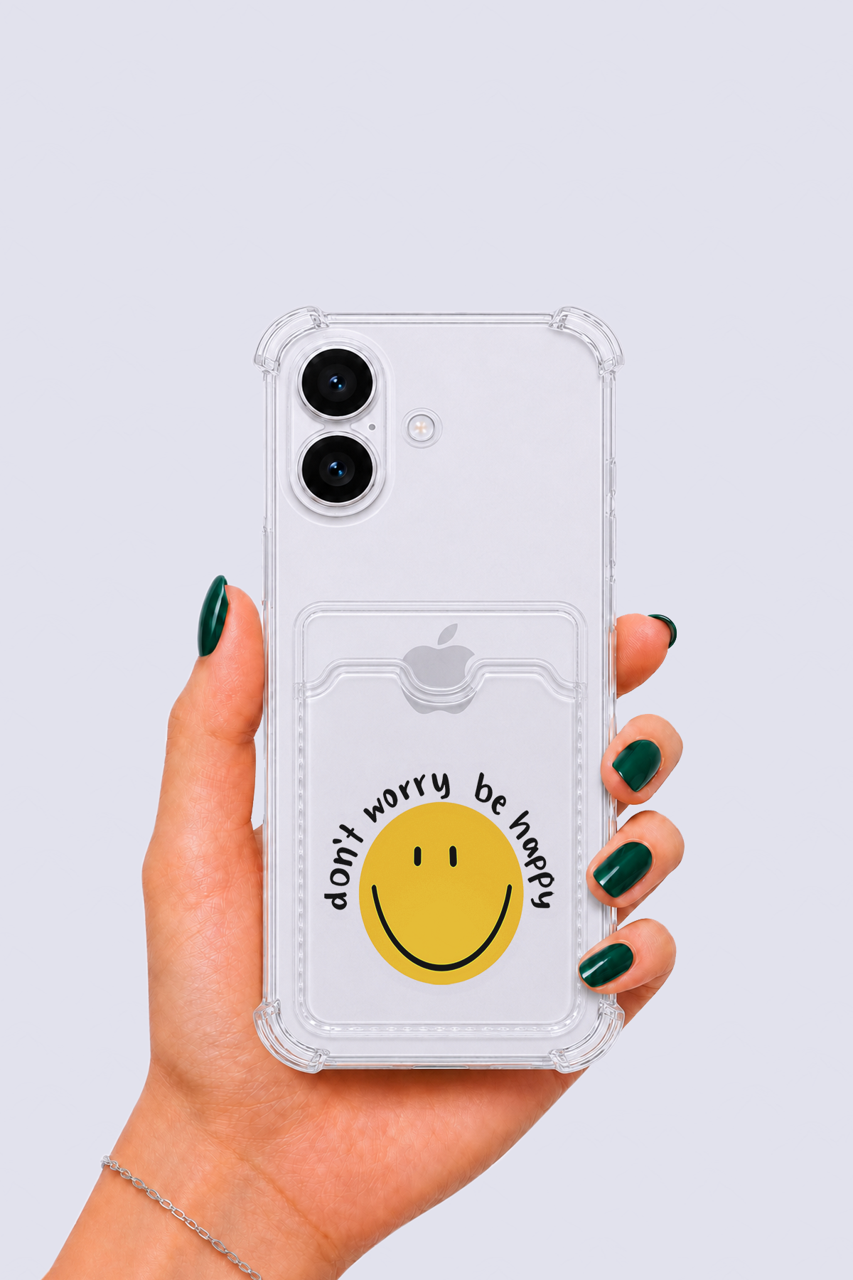iPhone 17 Kartlıklı Gülücük Desenli Kılıf