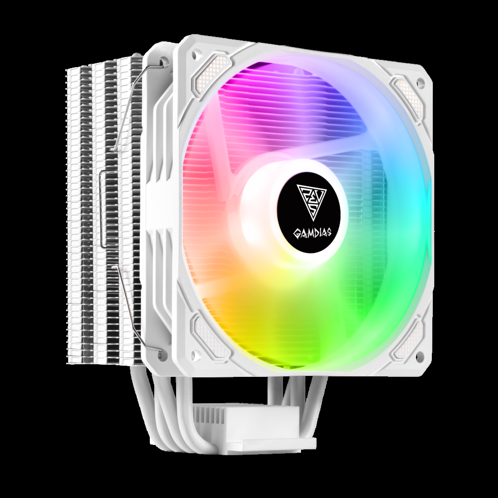 GAMDIAS BOREAS E1-410 WH White Edition 120mm CPU Kule Tipi Hava Soğutma Doğrudan Temas Teknolojisine Sahip 4 adet Gelişmiş Bakır Isı Borusu (AMD AM4-AM5 ve INTEL Tüm işlemciler ile uyumlu)(1923)