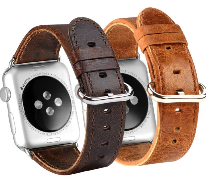 Ally Apple Watch 7-8 41mm 6-5-4 40mm Retro Deri Kordon Kayış 3-2-1 38mm