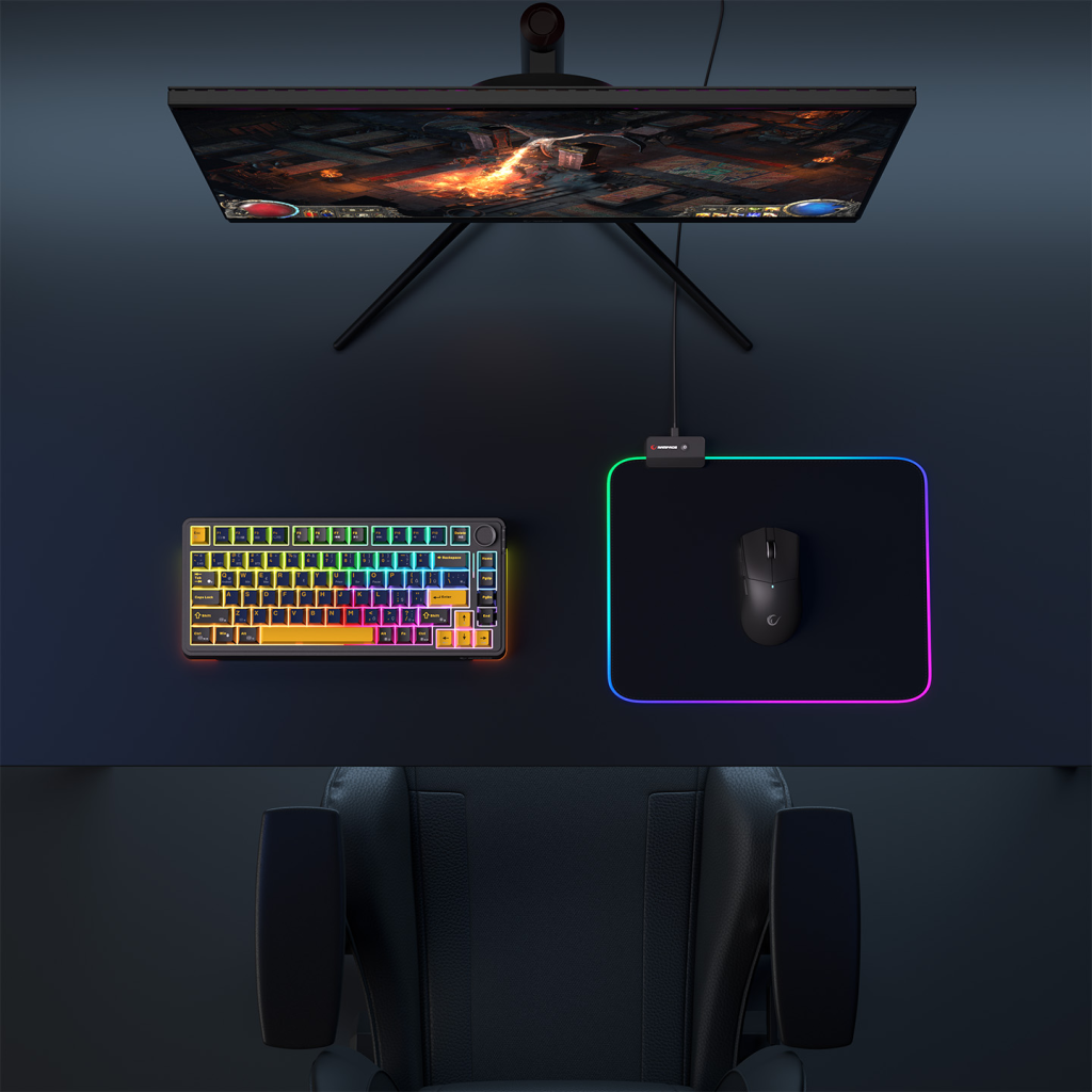 Rampage MP-23 BLITZ M RGB 252x328x3mm RGB Led Gaming MOUSE PAD (Siyah)(1923)