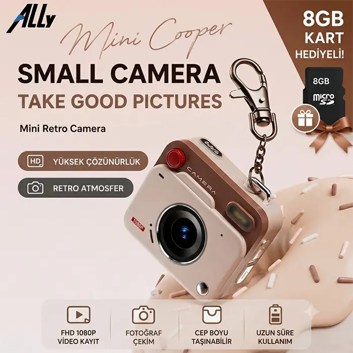 Ally PixMini Retro Video Dijital Kamera Ağ Kamerası DVR 1080P HD