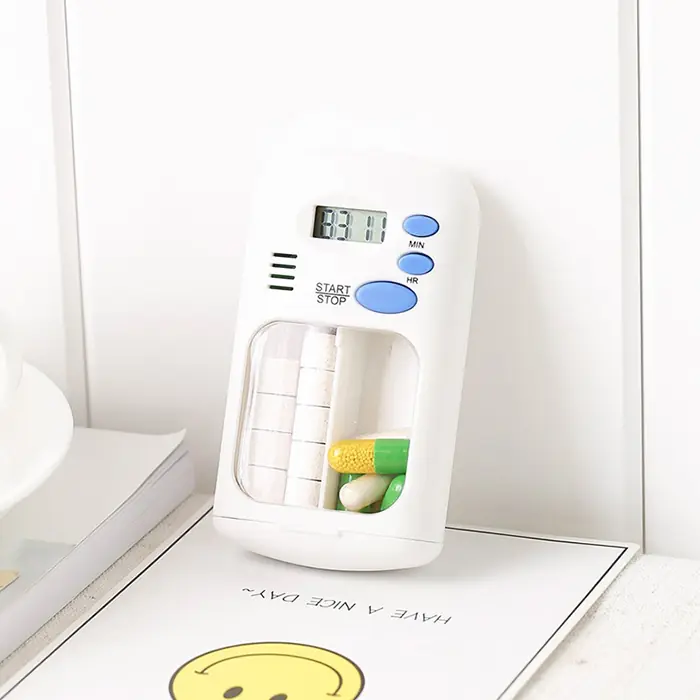 Ezere Elektronik Akıllı Zamanlayıcılı Taşınabilir Hap İlaç Kutusu - BPA İçermez