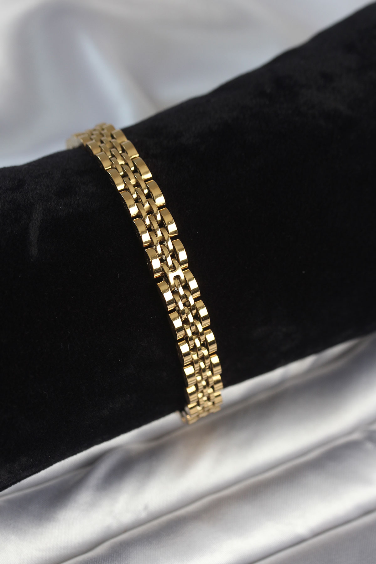 316L Çelik 7 mm Kalınlıkta Gold Renkli Erkek Bileklik 5886