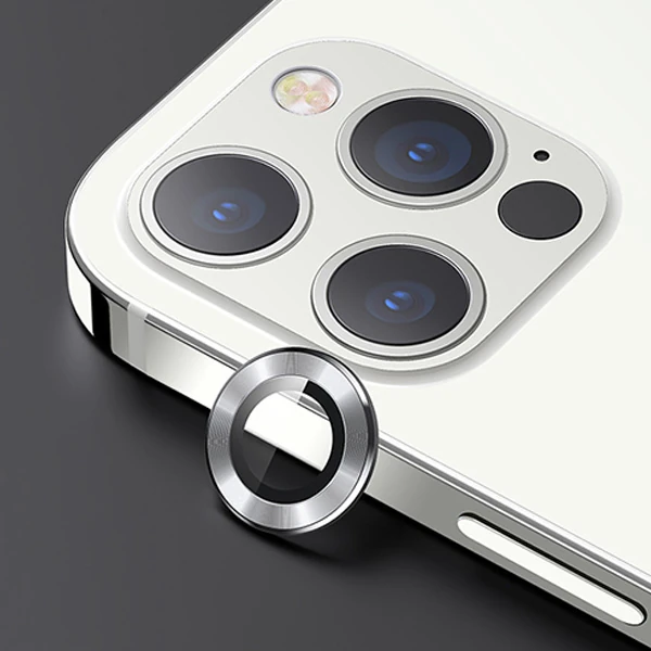 USAMS İphone 12 Pro Max 3D Metal Çerçeveli Kamera Lens Koruyucu