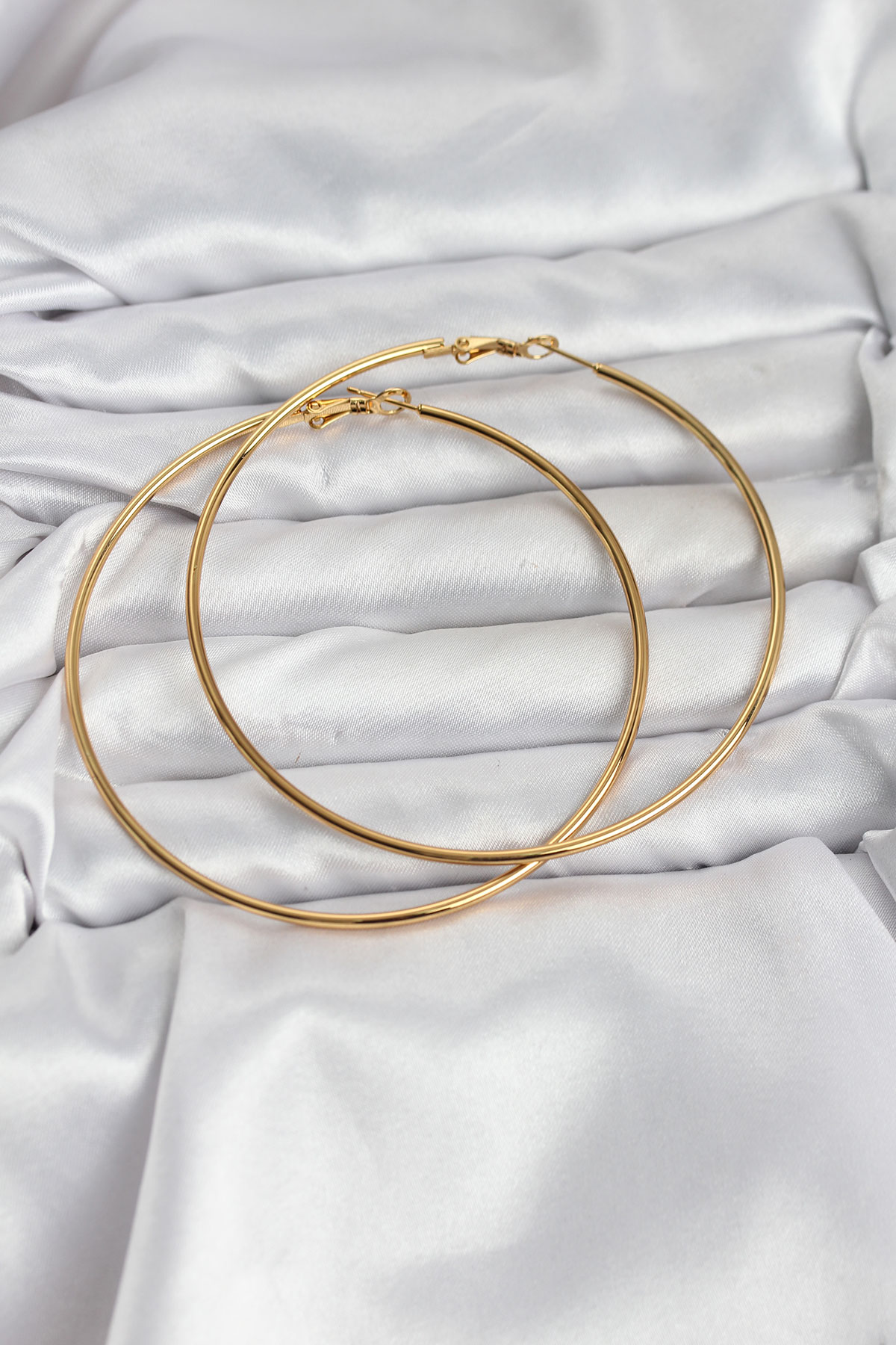 316L Çelik Gold Renk 75 mm Halka Küpe 5886