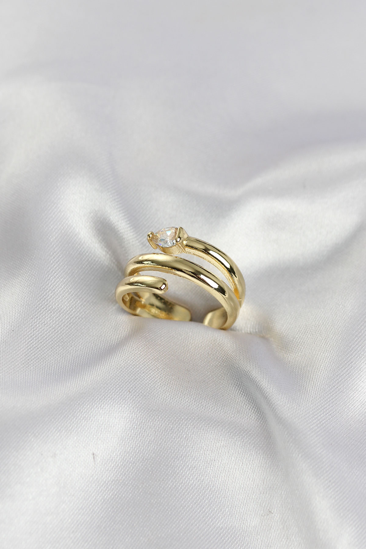 Pirinç Gold Renk Sarmal Yılan Model Kadın Yüzük 5886