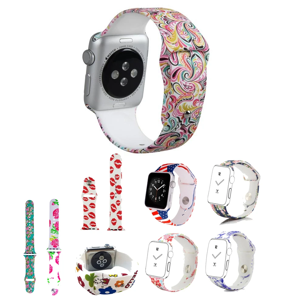 Ally Apple Watch İçin 38mm Yüksek- Kalite Desenli Silikon Kordon