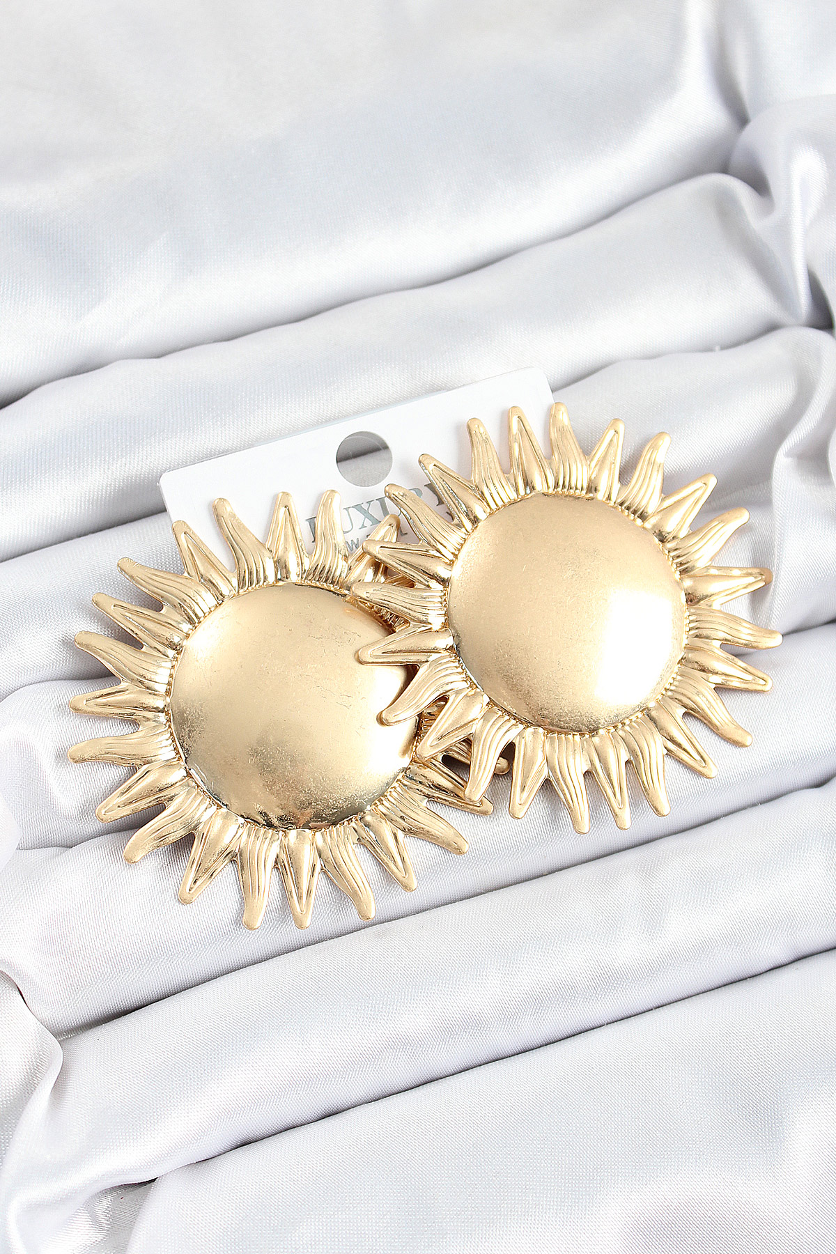 Pirinç Güneş Model Gold Renk Kadın Küpe 5886