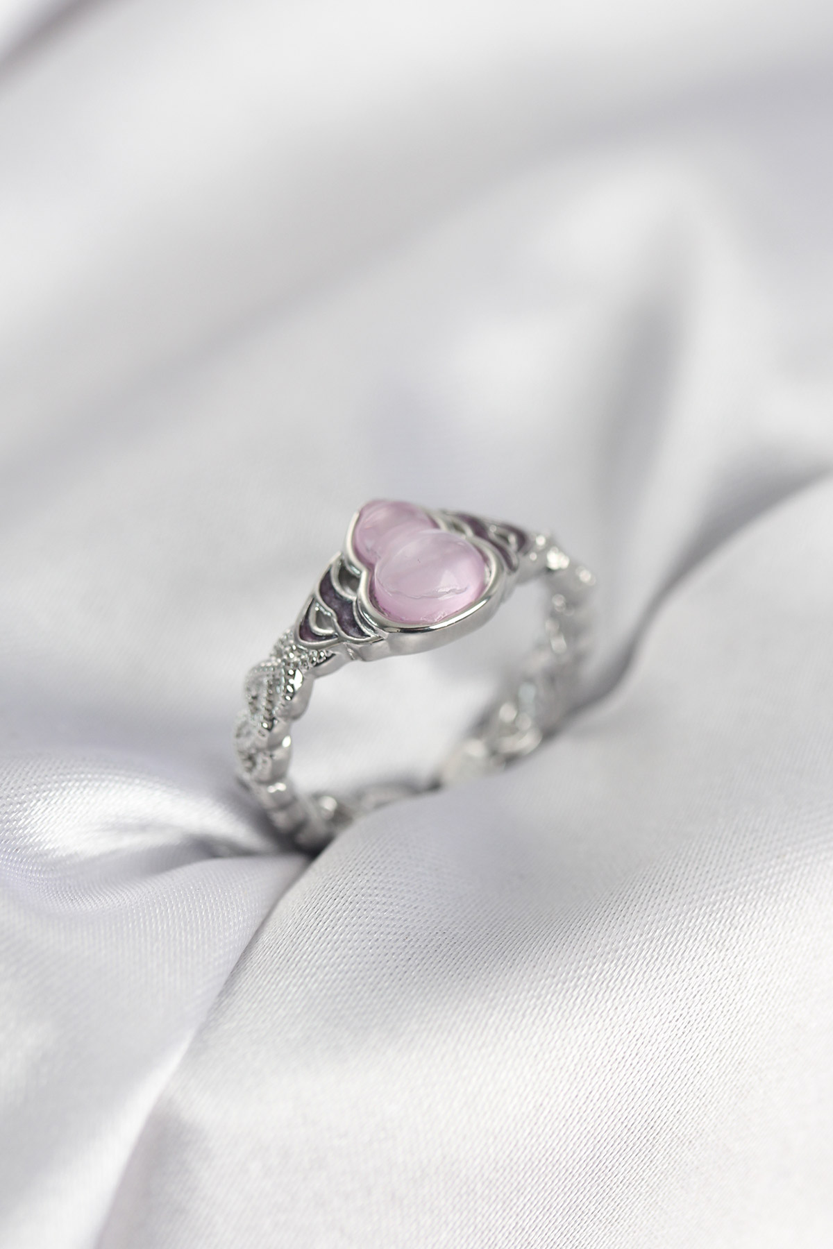 Gümüş Renk Pembe Damla Model Kadın Yüzük 5886