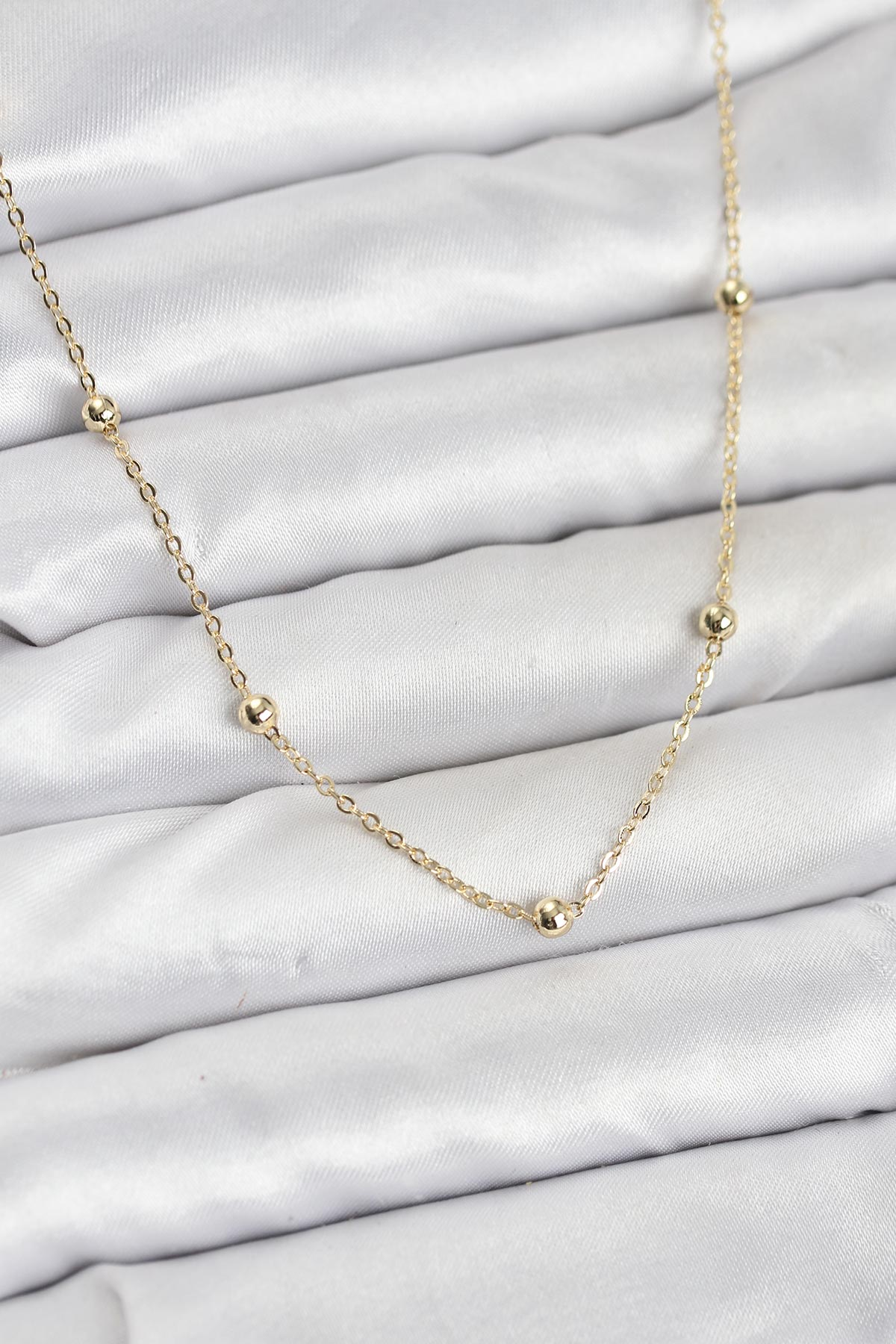 CM Gold Renk Top Zincirli Kadın Kolye 5886