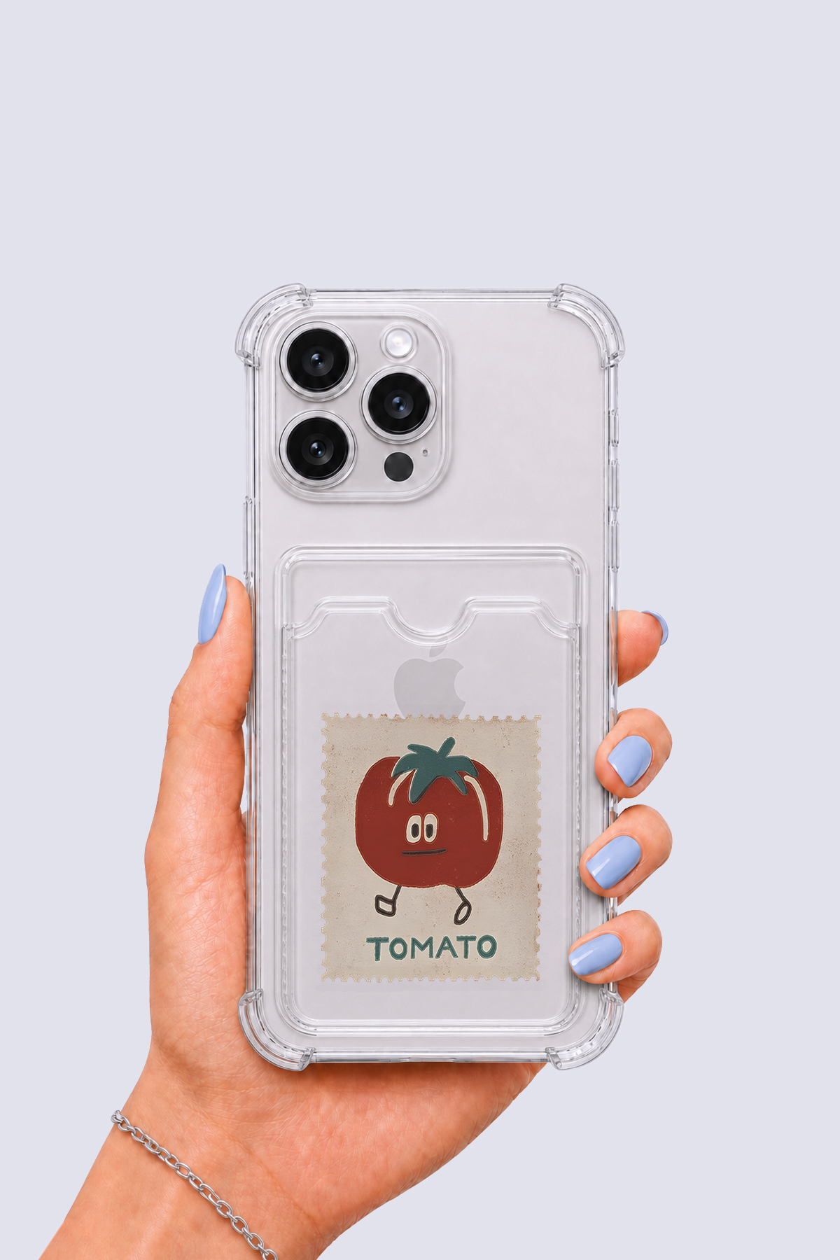 iPhone 15 Pro Max Kartlıklı Tomato Desenli Kılıf