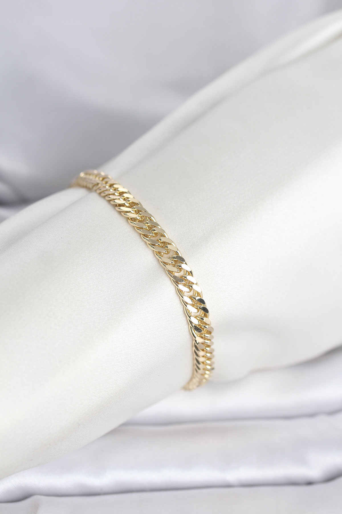 CM 14K Gold Renk Kalın Zincir Model Kadın Bileklik 5886