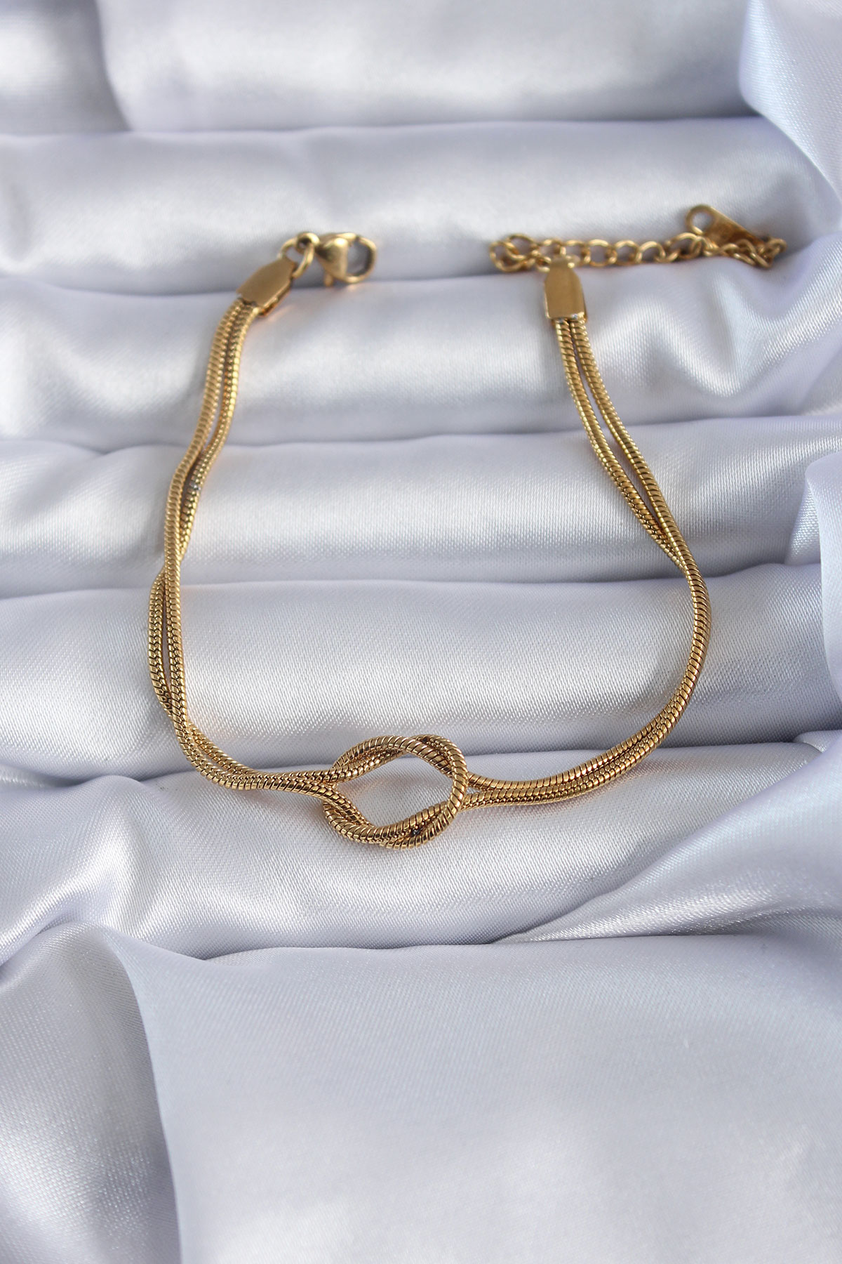 316L Çelik Gold Renk Düğüm Model Kadın Bileklik 5886