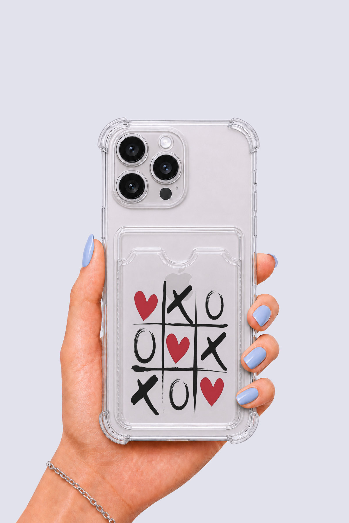 iPhone 15 Pro Max Kartlıklı XoXO Desenli Kılıf