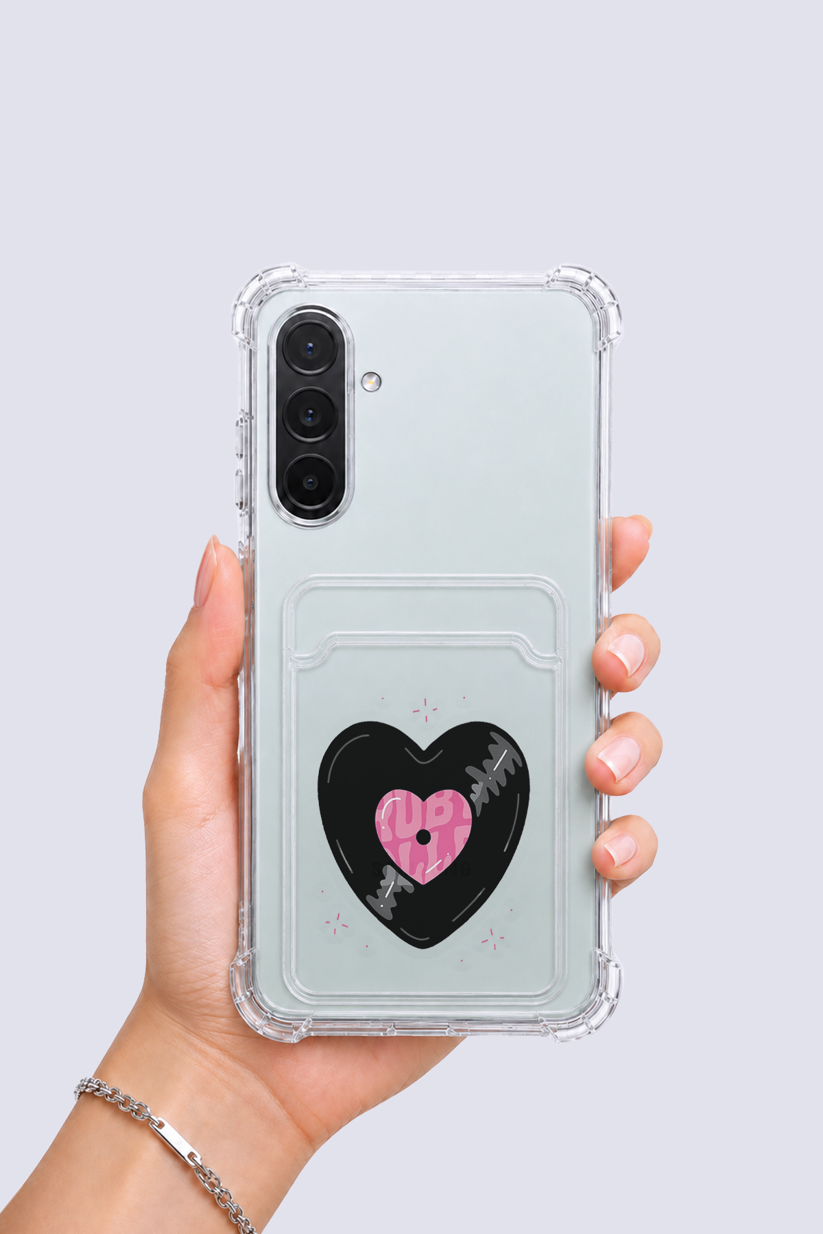 Samsung Galaxy A17 Kartlıklı Vinly Desenli Kılıf