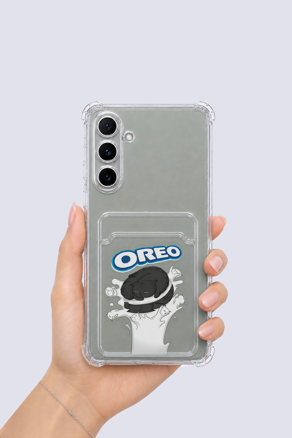 Samsung Galaxy A54 Kartlıklı OREO Desenli Kılıf