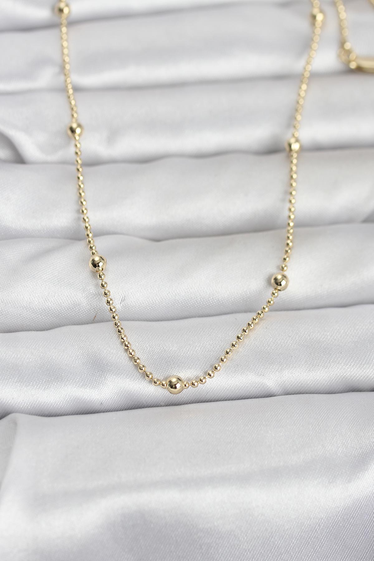 CM 14K Gold Renk Top Zincir 60 cm Kadın Kolye 5886