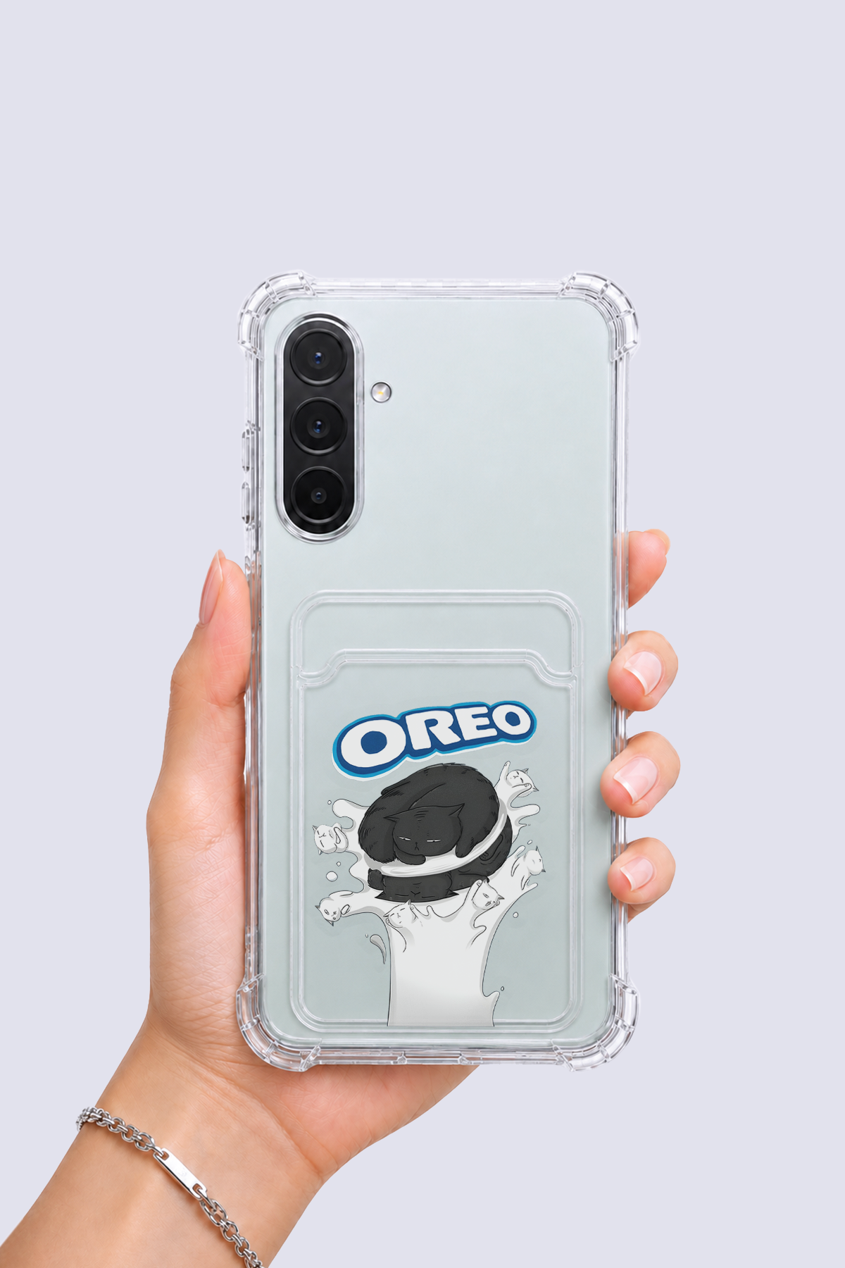 Samsung Galaxy A26 Kartlıklı OREO Desenli Kılıf