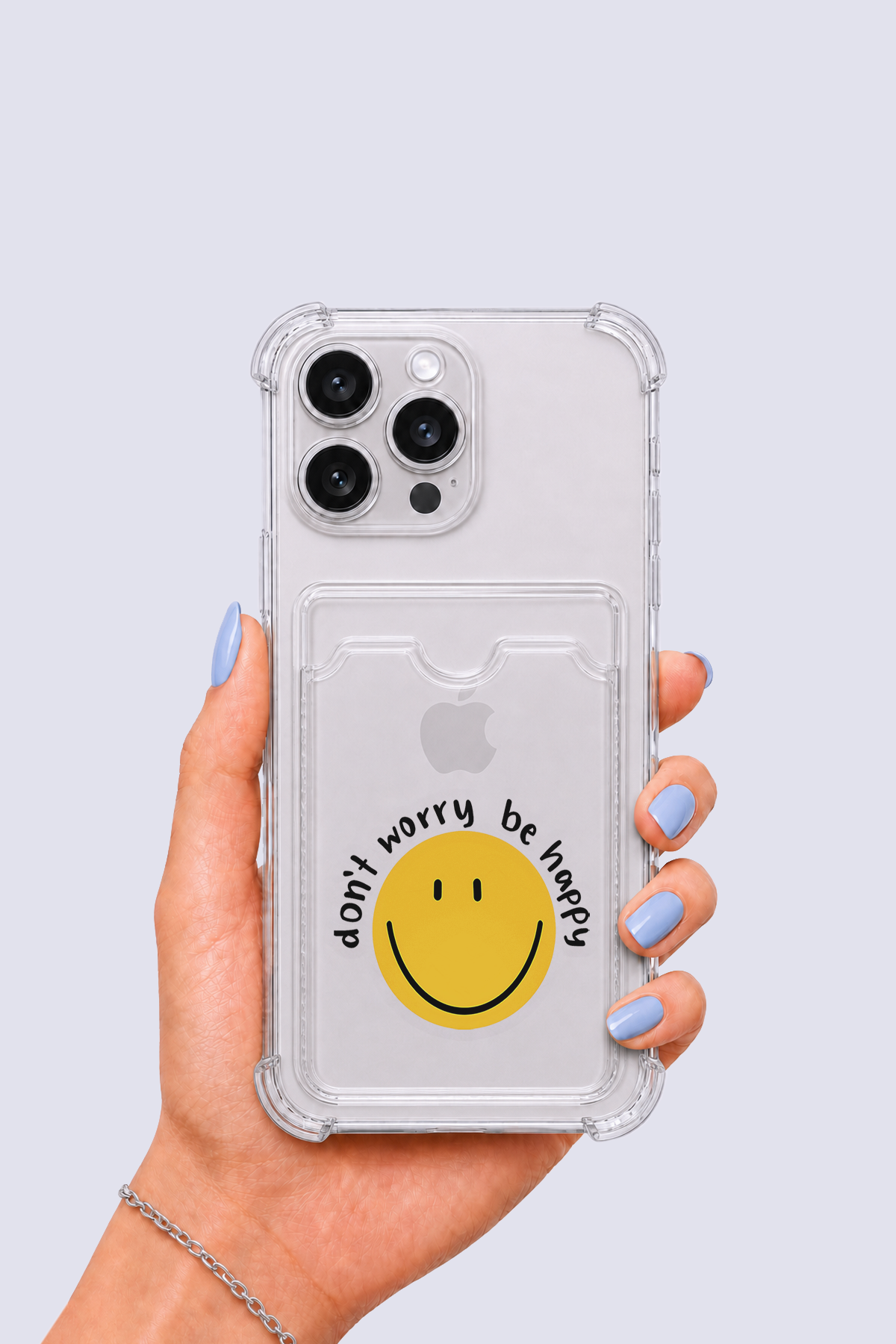 iPhone 15 Pro Max Kartlıklı Gülücük Desenli Kılıf