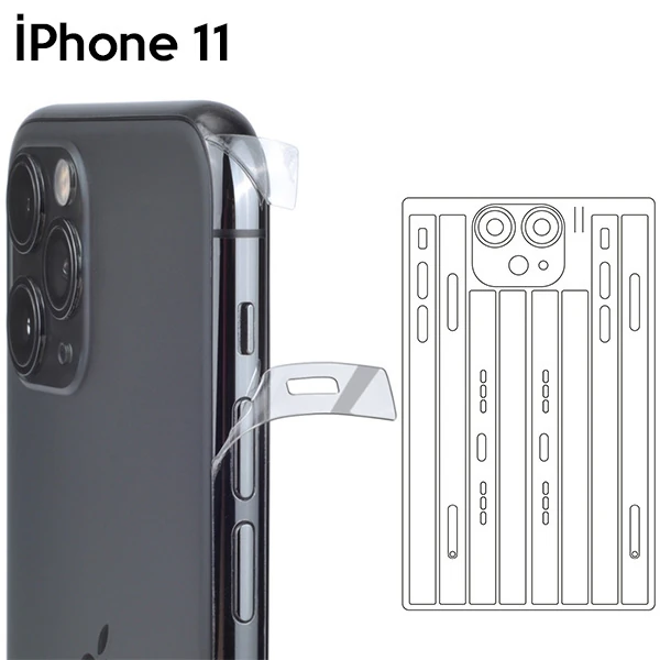 İPhone 11 6.1 Hidrojel Hayalet Yan Alt Üst Kamera Kaplama Film
