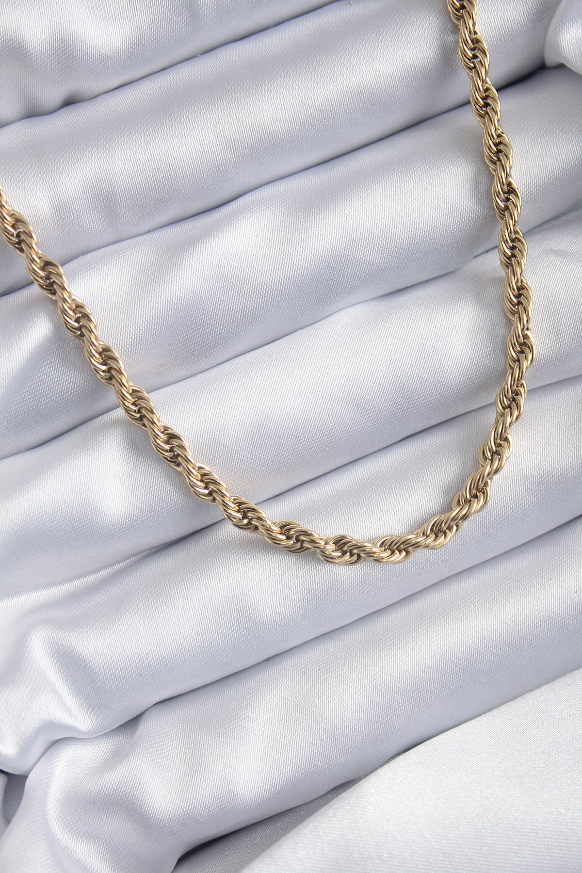 316L Çelik Gold Renk 60 cm Burgu Model Kadın Kolye 5886