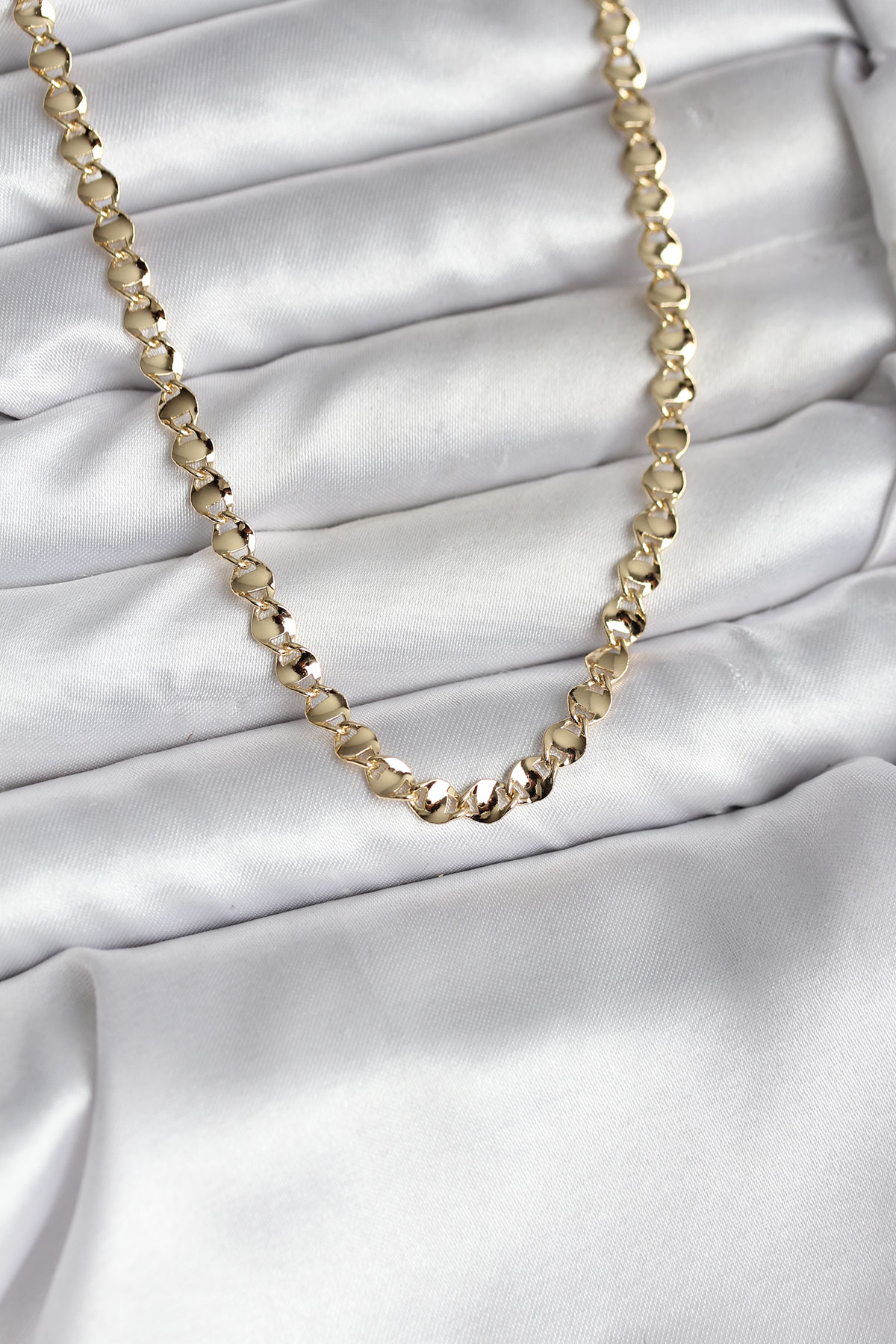 14K Gold Renk Kaplama Zincir Model CM Kadın Kolye 5886