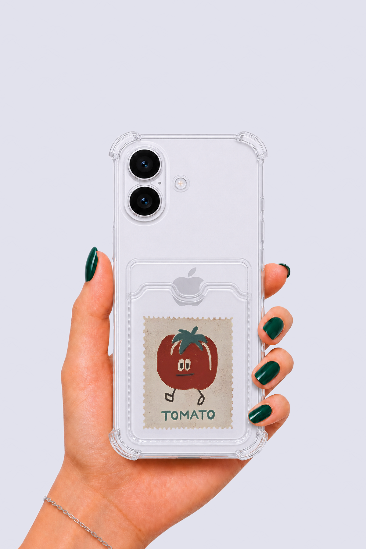 iPhone 16 Kartlıklı Tomato Desenli Kılıf