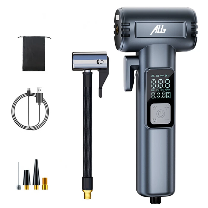 Ally ST-5530 Dijital  Şarjlı Araç Lastik Hava Şişirme Pompası Powerbank Pencere kırıcı