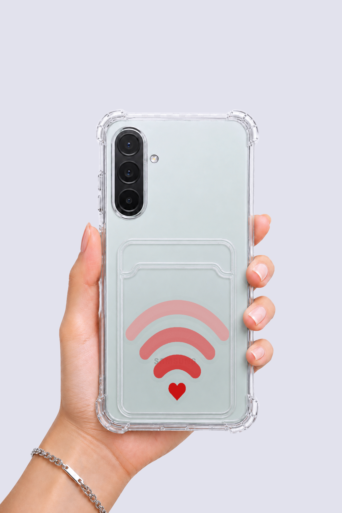 Samsung Galaxy A56 Kartlıklı Aşk Sinyali Desenli Kılıf